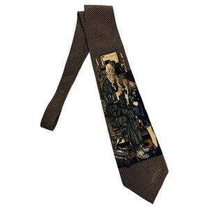 Vtg Norman Rockwell Father Daughter 100% Silk Neck Tie